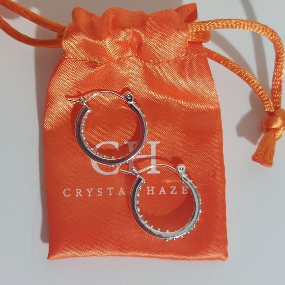 Crystal Haze Women's Rare Limited Edition Mini Serena Hoop Earrings Silver NWT - Picture 7 of 10